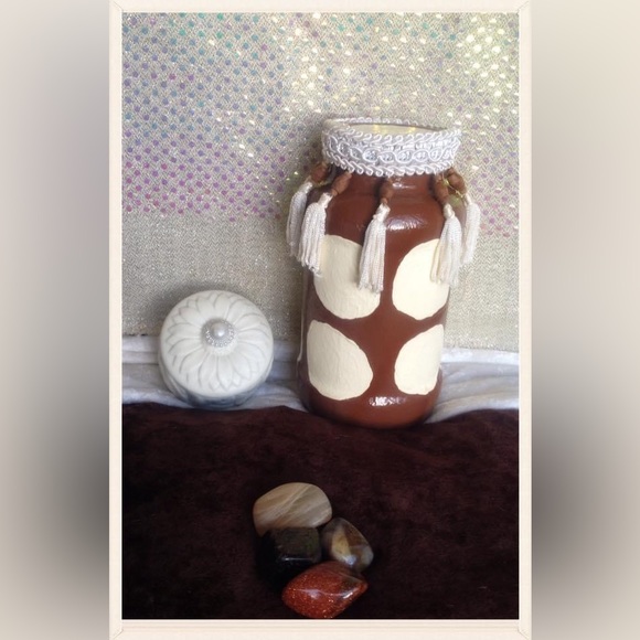 Hand Crafted Gingerbread Pillows &Upcycled Glass Jar &Bottle Set Heavenly Warmth - Picture 5 of 11